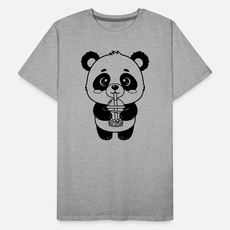 Panda mit Trinkbecher Männer Premium Bio T-Shirt