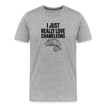 I Just Love Chameleons - Men's Premium Organic T-Shirt - heather grey - Front - Damien (186cm)