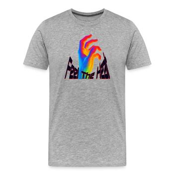 Ressens la chaleur - T-shirt bio Premium Homme - gris chiné - Devant - Damien (186cm)