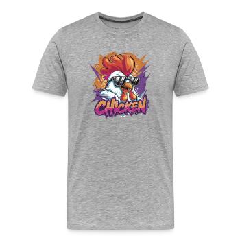 Cool Chicken with Sunglasses Colorful - Men's Premium Organic T-Shirt - heather grey - Front - Damien (186cm)