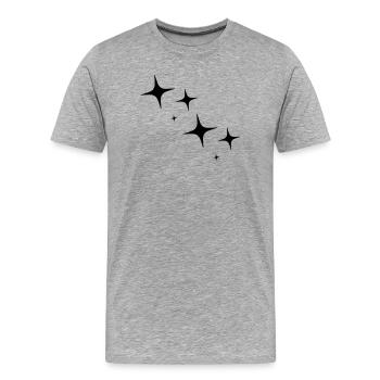 Funkeln - Sterne - Zeichen - Männer Premium Bio T-Shirt - Grau meliert - Vorne - Damien (186cm)