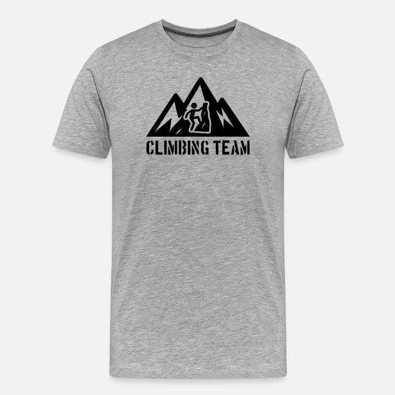 Klettern Team Berge Bergsteigen - Männer Premium Bio T-Shirt - Grau meliert