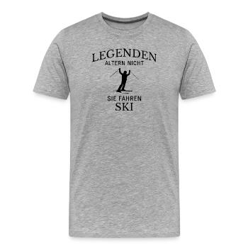 Legends Ski Ski Saying - Men's Premium Organic T-Shirt - heather grey - Front - Damien (186cm)