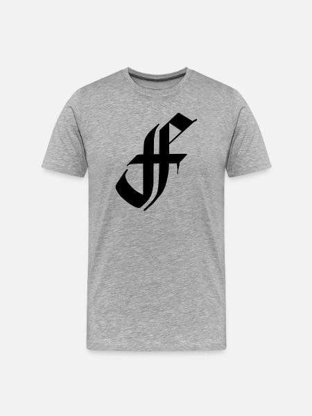 Fraktur font abbreviation F - Men's Premium Organic T-Shirt - heather grey