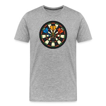 Dartboard Motif: Color Printing - Men's Premium Organic T-Shirt - heather grey - Front - Damien (186cm)