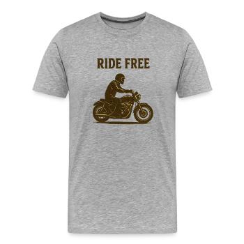 Silhouette moto sans conduite - T-shirt bio Premium Homme - gris chiné - Devant - Damien (186cm)
