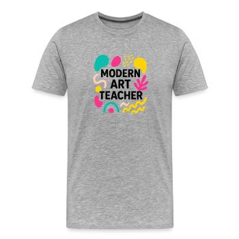 Art moderne - T-shirt bio Premium Homme - gris chiné - Devant - Damien (186cm)