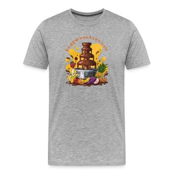 Fête des Fruits de la Fontaine de Chocolat - T-shirt bio Premium Homme - gris chiné - Devant - Damien (186cm)