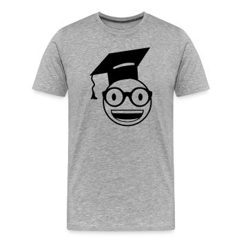 Étudiant nerd - T-shirt bio Premium Homme - gris chiné - Devant - Damien (186cm)