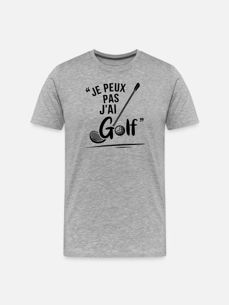 I can't I have Golf - Men's Premium Organic T-Shirt - heather grey