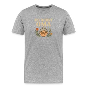 Tu seras grand-mère grand-mère humour - T-shirt bio Premium Homme - gris chiné - Devant - Damien (186cm)