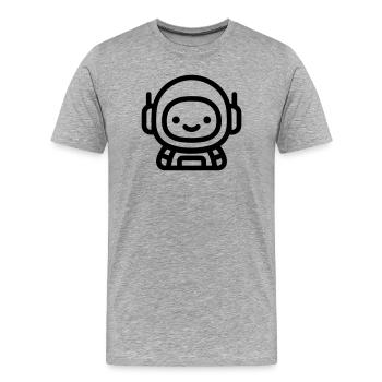 Astronaut - Männer Premium Bio T-Shirt - Grau meliert - Vorne - Damien (186cm)