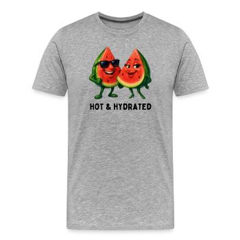 Summer Fun Watermelon Couple - Men's Premium Organic T-Shirt - heather grey - Front - Damien (186cm)