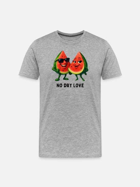 No Dry Love Watermelon Duo - Men's Premium Organic T-Shirt - heather grey