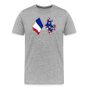 Centre-Val de Loire & France - T-shirt bio Premium Homme - gris chiné - Devant - Damien (186cm)