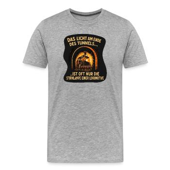 Lumière au bout du tunnel - T-shirt bio Premium Homme - gris chiné - Devant - Damien (186cm)