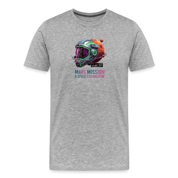 Mars Mission - T-shirt bio Premium Homme - gris chiné - Devant - Damien (186cm)