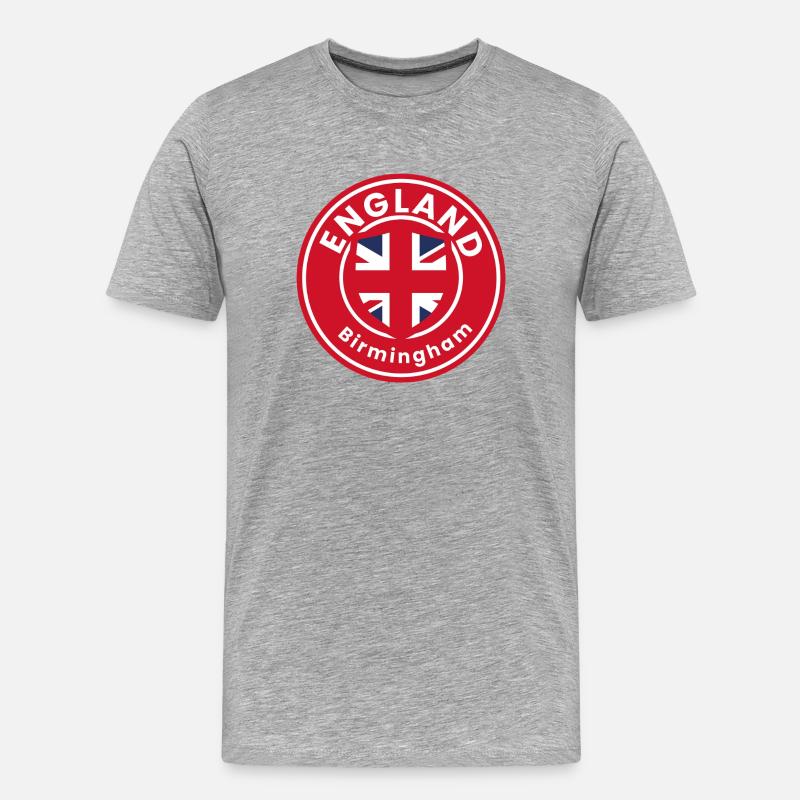 Birmingham England Emblem-Runde - Männer Premium Bio T-Shirt - Grau meliert