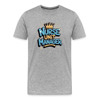 Nurse Unit Manager – Healthcare Leadership Nursing - Men's Premium Organic T-Shirt - heather grey - Front - Damien (186cm)