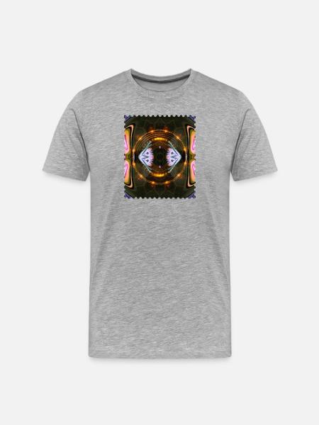 Mandala Kaléidoscope Ardent - T-shirt bio Premium Homme - gris chiné