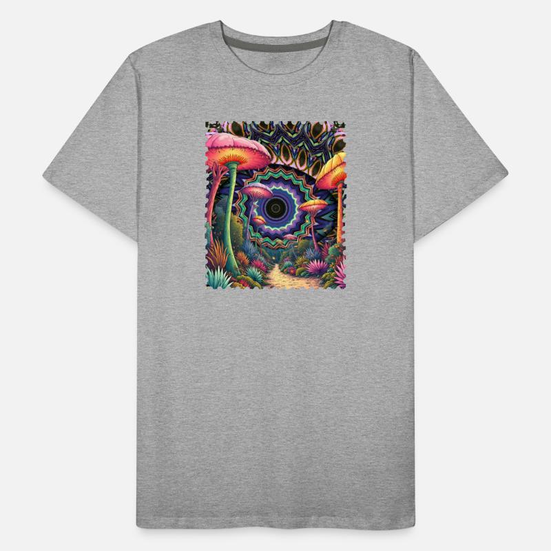 Champignons du sentier forestier Kaléidoscope T-shirt bio Premium Homme