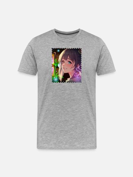Magical Neon Dream Heroine - Men's Premium Organic T-Shirt - heather grey