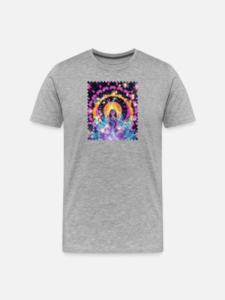 Mandala Meditation Aura - Men's Premium Organic T-Shirt - heather grey