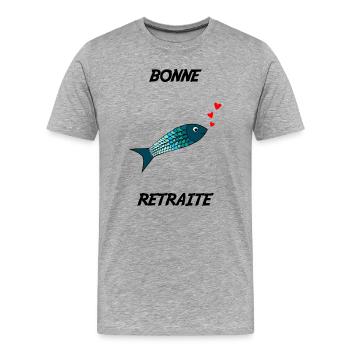 RETIREMENT. I CAN'T. I FISHED. SINNER. HUMOR - Men's Premium Organic T-Shirt - heather grey - Front - Damien (186cm)