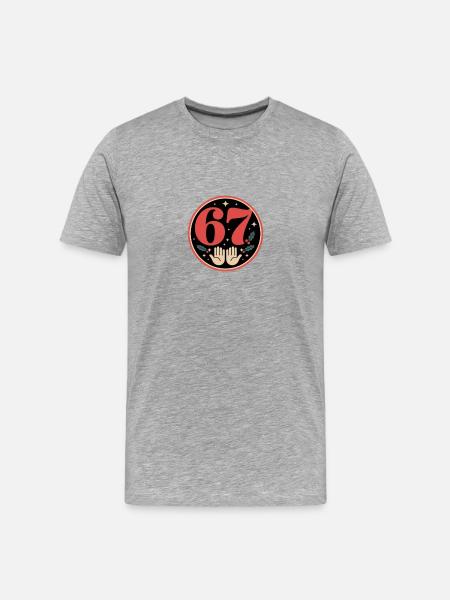 67 Christmas Hands Star Motif - Men's Premium Organic T-Shirt - heather grey