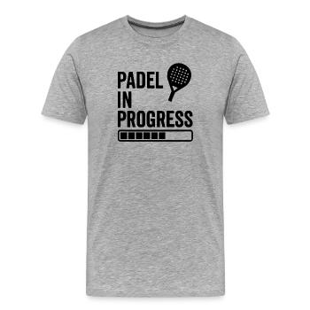 Padel in Progress - Men's Premium Organic T-Shirt - heather grey - Front - Damien (186cm)