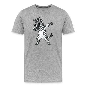 Dab Zebra - Männer Premium Bio T-Shirt - Grau meliert - Vorne - Damien (186cm)