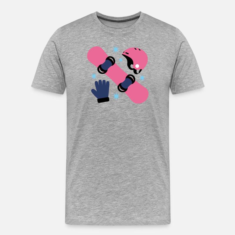 Glam Skate Pink und Blauer Helm - Männer Premium Bio T-Shirt - Grau meliert