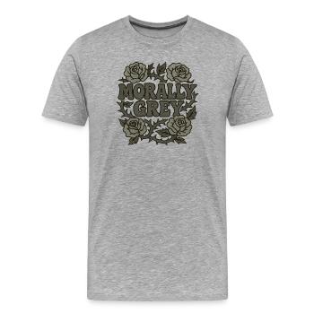 Moralisch Grey Roses Grunge - Männer Premium Bio T-Shirt - Grau meliert - Vorne - Damien (186cm)