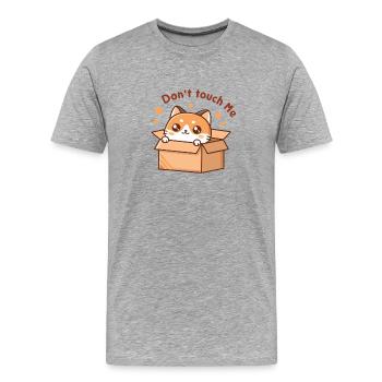 Kitten in a box Don't Touch Me - Men's Premium Organic T-Shirt - heather grey - Front - Damien (186cm)
