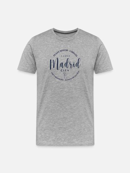 Madrid City Love - Men's Premium Organic T-Shirt - heather grey