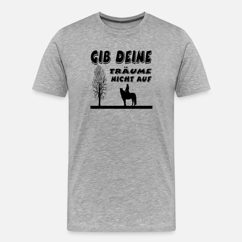 Pferde - Männer Premium Bio T-Shirt - Grau meliert