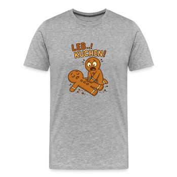 Lebkuchen Weihnachten - Männer Premium Bio T-Shirt - Grau meliert - Vorne - Damien (186cm)