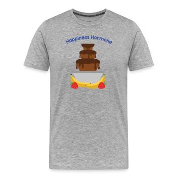 Fontaine de chocolat hormone du bonheur - T-shirt bio Premium Homme - gris chiné - Devant - Damien (186cm)