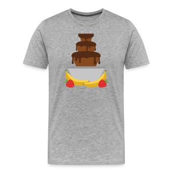 Fontaine de chocolat aux fruits - T-shirt bio Premium Homme - gris chiné - Devant - Damien (186cm)