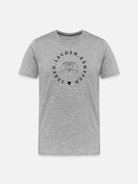 Life, laughter, fight – strong statement design - Men's Premium Organic T-Shirt - heather grey
