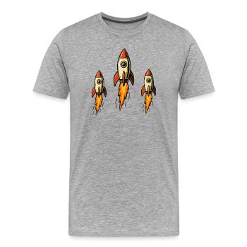 Three missiles - Men's Premium Organic T-Shirt - heather grey - Front - Damien (186cm)