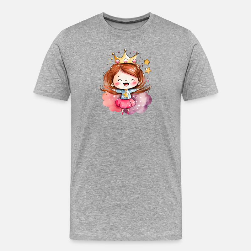 Königin der Sternenwelt - Männer Premium Bio T-Shirt - Grau meliert
