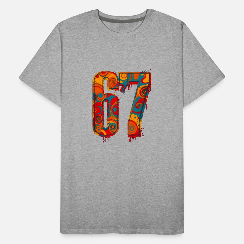 Psychedelic 67 Digits Männer Premium Bio T-Shirt