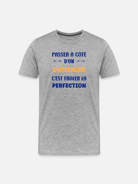 Next to a Perfection Cook - Men's Premium Organic T-Shirt - heather grey