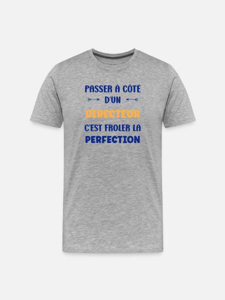Frôler la perfection avec un directeur - T-shirt bio Premium Homme - gris chiné