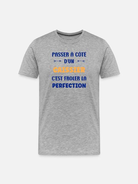 An der Kasse fast perfektioniert - Männer Premium Bio T-Shirt - Grau meliert