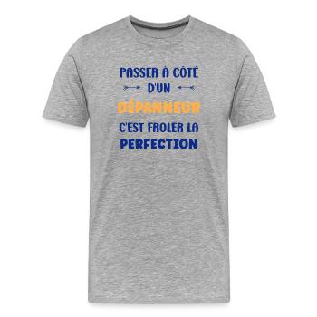 Next to a convenience store, perfection - Men's Premium Organic T-Shirt - heather grey - Front - Damien (186cm)