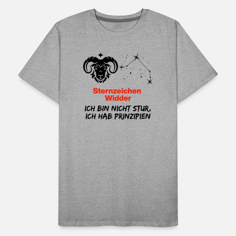 Sternzeichen Widder hat Prinzipien, Geburtstag Männer Premium Bio T-Shirt