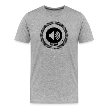 Lautstärkeregler - Männer Premium Bio T-Shirt - Grau meliert - Vorne - Damien (186cm)