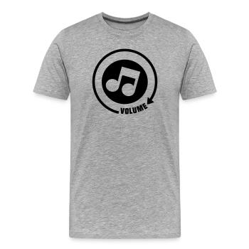 Volume_knop ton musical - T-shirt bio Premium Homme - gris chiné - Devant - Damien (186cm)